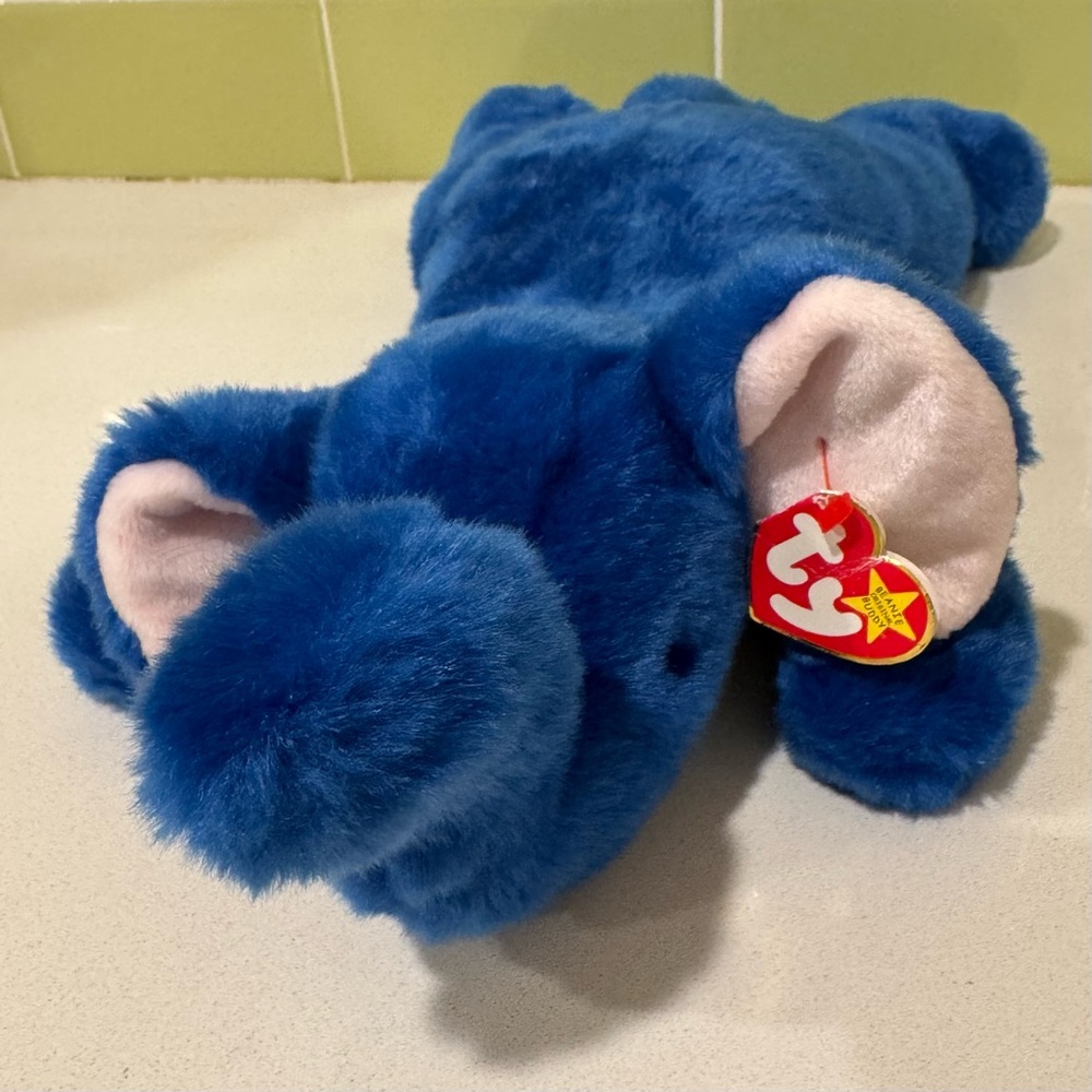 Ty Beanie Buddies Peanut the Royal Blue Elephant - Picture 3 of 9